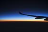 Airplane wing sunset